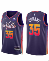 NBA Phoenix Suns #35 Kevin Durant Purple 2023/24 City Edition Stitched Basketball Jersey