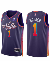 NBA Phoenix Suns #1 Devin Booker Purple 2023/24 City Edition Stitched Basketball Jersey