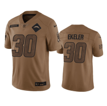 Men's Los Angeles Chargers #30 Austin Ekeler 2023 Brown Salute To Service Limited Jersey
