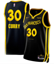 Men's Golden State Warriors #30 Stephen Curry Black 2023/24 City Edition Stitched  Jersey