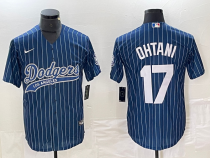 Men's Los Angeles Dodgers #17 Shohei Ohtani Blue Cool Base With Patch Stitched Baseball Jersey