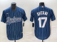 Men's Los Angeles Dodgers #17 Shohei Ohtani Blue Cool Base With Patch Stitched Baseball Jersey