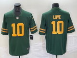 Men's Green Bay Packers #10 Jordan Love Green Color Rush Limited Jersey