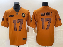Men's Miami Dolphins #17 Waddle 2023 Brown Salute To Service Limited Jersey
