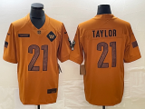Men's Washington Commanders #21 Sean Taylor 2023 Brown Salute To Service Limited Jersey