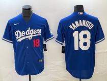 Men's Los Angeles Dodgers #18 Yoshinobu Yamamoto Blue Game Jersey