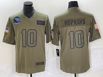 Men's Tennessee Titans #10 Hopkins Olive Salute To Service Limited Jersey