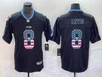 Men's Tennessee Titans #8 Will Levis Black USA Flag Color Rush Limited Stitched Jers