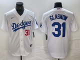 Men's Los Angeles Dodgers #31 Tyler Glasnow White Cool Base Stitched Baseball Jersey