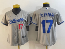 Women Los Angeles Dodgers #17 大谷翔平 Grey Game Jersey