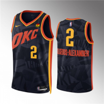 Men's Oklahoma City Thunder #2 Shai Gilgeous-Alexander Black 2023/24 City Edition Jersey