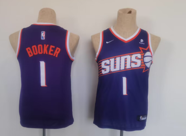 NBA Phoenix Suns #1 Devin Booker Purple Youth Jersey
