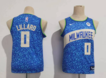 NBA Milwaukee Bucks #0 Damian Lillard 2022-23 Blue City Edition Jersey