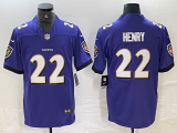 Men's Baltimore Ravens #22 Henry Purple Vapor Untouchable Limited Jersey