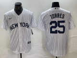MLB New York Yankees #25 Gleyber Torres White Game Nike Jersey
