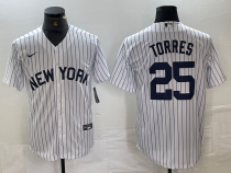 MLB New York Yankees #25 Gleyber Torres White Game Nike Jersey
