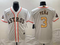Men's Houston Astros #3 Jeremy Peña White Game Nike Jersey
