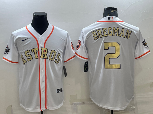 MLB Houston Astros #2 Alex Bregman White Game Nike Jersey