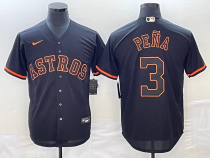 Men's Houston Astros #3 Jeremy Peña Black Game Nike Jersey