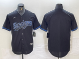 Men's Los Angeles Dodgers Black Blank Game Jersey