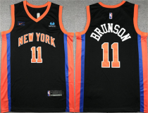 Men's New York Knicks #11 Jalen Brunson Black Stitched Basketball Jersey