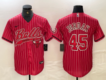 NBA Chicago Bulls #45 Jordan Red Baseball Jersey