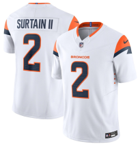 Men's Denver Broncos #2 Pat Surtain II White 2024 F.U.S.E. Vapor Limited Stitched Football Jersey