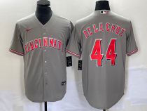 MLB Cincinnati Reds #44 Elly De La Cruz Grey Cool Base Stitched Baseball Jersey