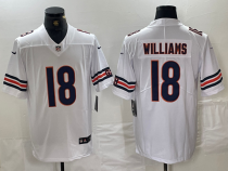 Men's Chicago Bears #18 Caleb Williams White 2024 Draft Vapor Limited Jersey