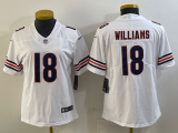 Women Chicago Bears #18 Caleb Williams White 2024 Draft Vapor Limited Jersey