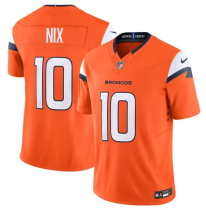 Men's Denver Broncos #10 Bo Nix Orange 2024 F.U.S.E. Vapor Limited Stitched Football Jersey