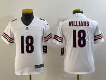 Youth Chicago Bears #18 Caleb Williams White 2024 Draft Vapor Limited Jersey