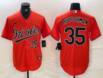 Men's Baltimore Orioles #35 Rutschman Orange Nike Game Jersey