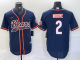 Men's Chicago Bears #2 D.J. Moore Navy Baseball Jersey