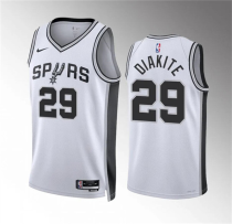 Men's San Antonio Spurs #29 Mamadi Diakite White Association Edition Stitched Jersey