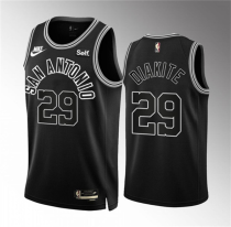 Men's San Antonio Spurs #29 Mamadi Diakite Black Icon Edition Stitched Jersey