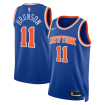 Men's New York Knicks #11 Jalen Brunson White Stitched Basketball Jersey
