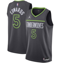 Men's Minnesota Timberwolves #5 Anthony Edwards Black Statement Edition Jersey