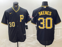 Men's Pittsburgh Pirates #30 Paul Skenes Black Game Jersey