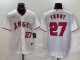MLB Los Angeles Angels #27 Trout White Game Jersey