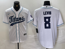 Men's Tennessee Titans #8 Will Levis Blue Baseball Nike Jersey