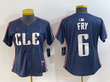 Women Cleveland Guardians #6 David Fry Navy 2024 City Connect Limited Stitched Jersey