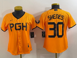 Women Pittsburgh Pirates #30 Paul Skenes Gold City Connect Stitched Jersey
