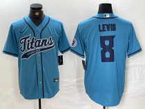 Men's Tennessee Titans #8 Will Levis Blue Baseball Nike Jersey