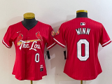Women St. Louis Cardinals #0 Masyn Winn Red 2024 City Connect Limited Stitched Jersey