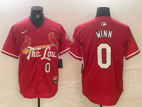 Men's St. Louis Cardinals #0 Masyn Winn Red 2024 City Connect Limited Stitched Jersey
