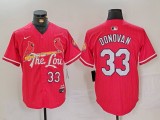 Men's St. Louis Cardinals #33 Brendan Donovan Red 2024 City Connect Stitched Baseball Jersey