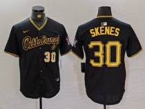 Men's Pittsburgh Pirates #30 Paul Skenes Black Game Jersey