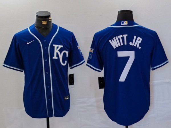 MLB Kansas City Royals #7 Witt Jr. Blue Game Nike Jersey
