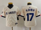 Youth Los Angeles Dodgers #17 大谷翔平 Cream 2024 City Connect Limited Stitched Jersey